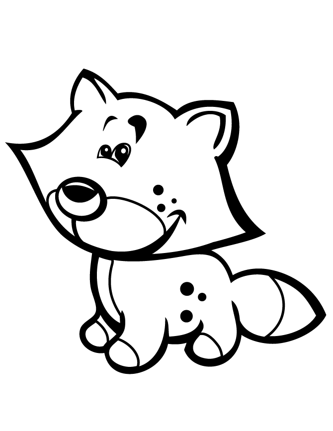 Cute Fox Coloring Page Images & Pictures - Becuo