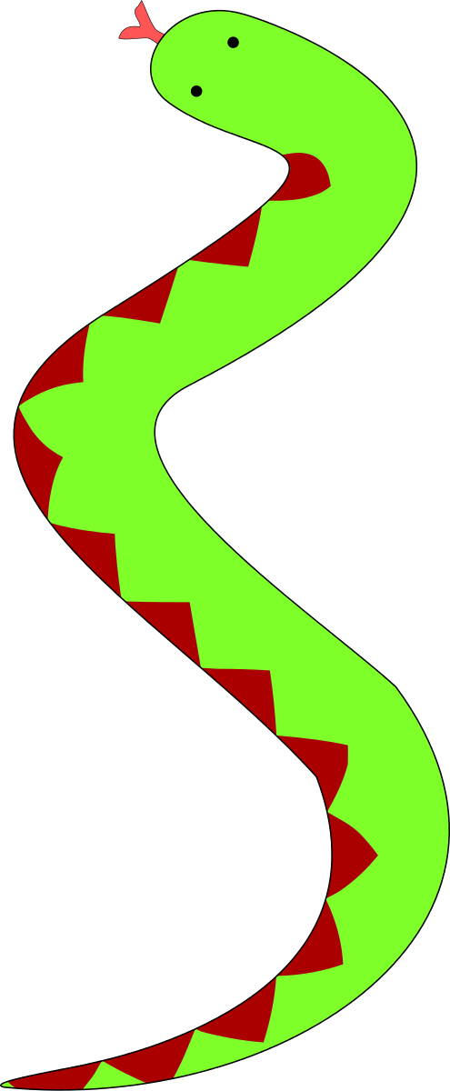 Green Snake With Red Belly Clipart by portablejim : Green Cliparts ...