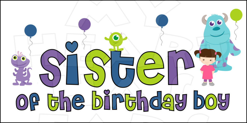 Monsters Inc. Sister of the Birthday Boy INSTANT DOWNLOAD digital ...