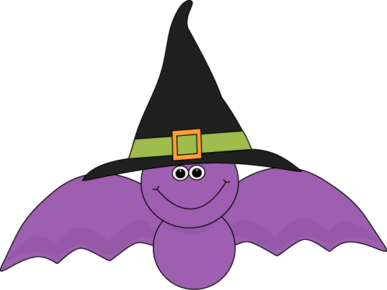 Purple Bat Wearing Witches Hat Clip Art - Purple Bat Wearing ...