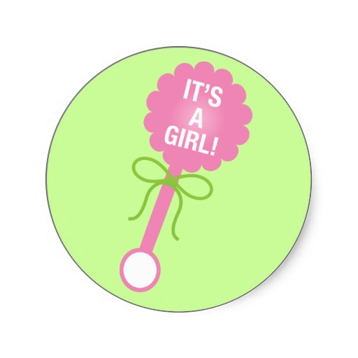 Its A Girl Pink Baby Rattle Sticker From Zazzle | Beauty & Fashion ...