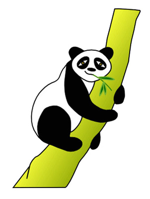 Panda Clipart, Cartoon Bear Climbing Bamboo Tree | Just Free Image ...