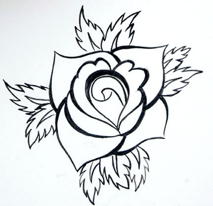 Rose Drawings In Pencil Outline | fashionplaceface.