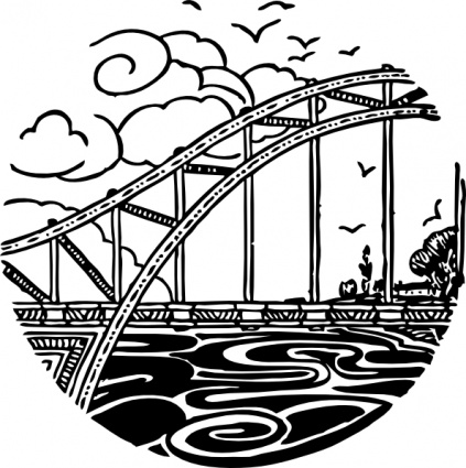 Bridge Over River clip art - Download free Other vectors