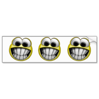 Grinning Smiley Face Bumper Stickers, Grinning Smiley Face Bumper ...