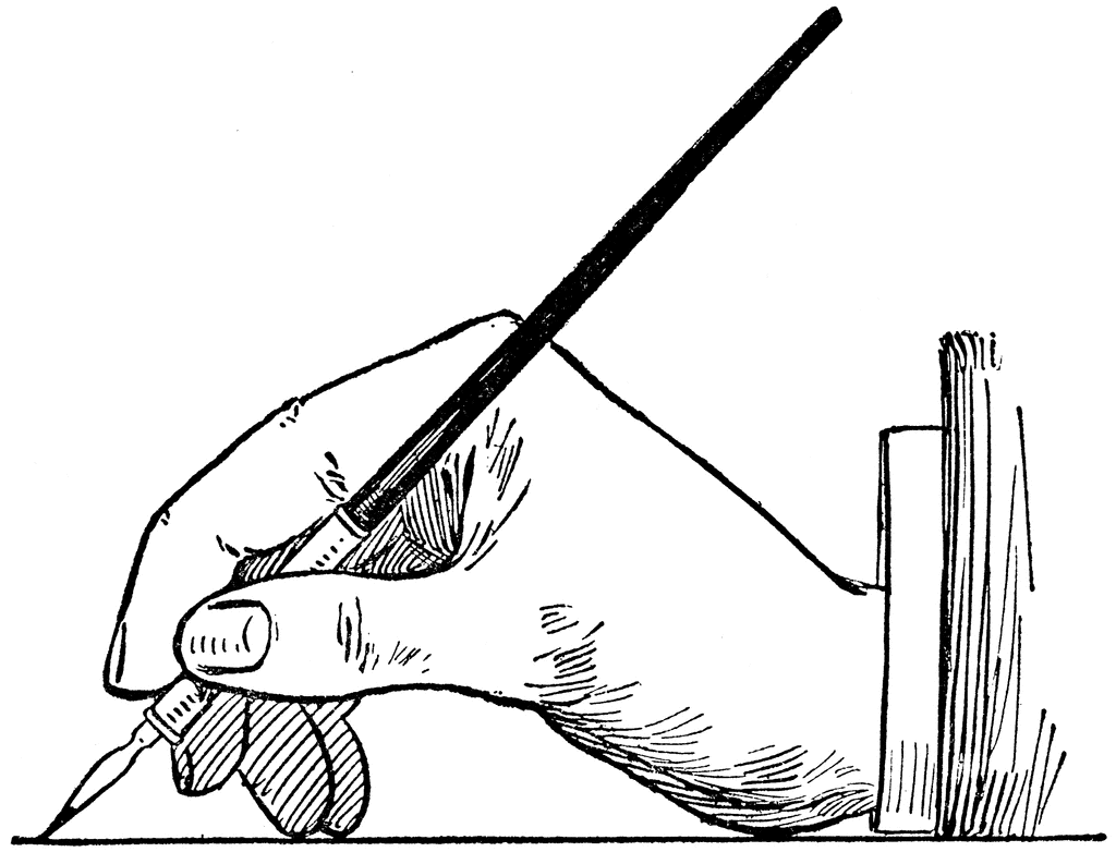 Side View of Position for Lettering Using Pen | ClipArt ETC
