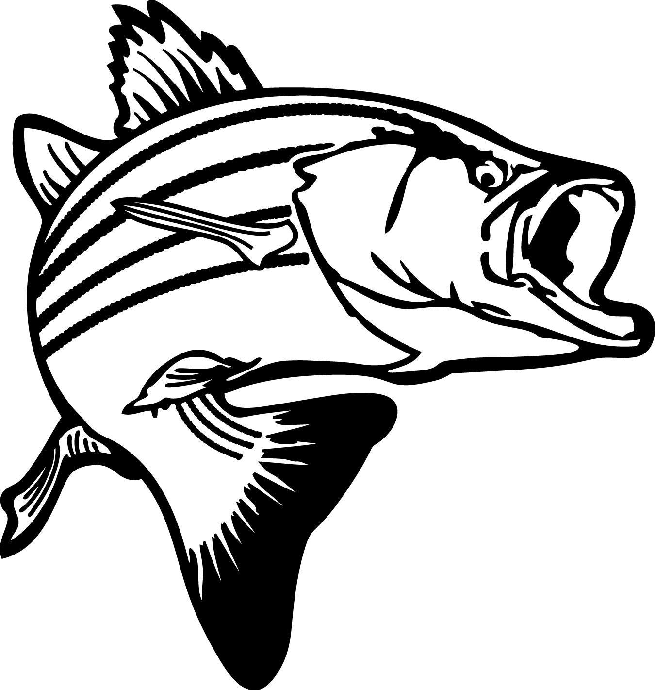 Images For > Trout Clip Art Black And White