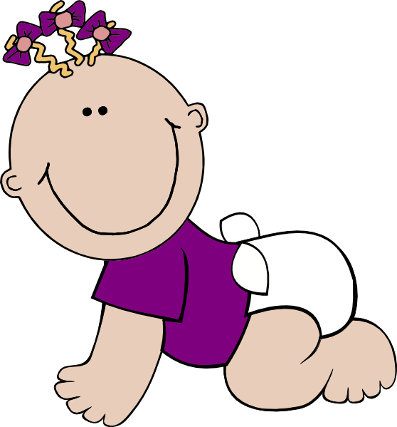 Purple Baby Crawling clip art - vector clip art online, royalty ...
