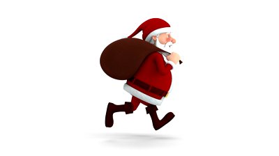 Cartoon Santa Claus Running On Spot - Side View - High Quality 3d ...
