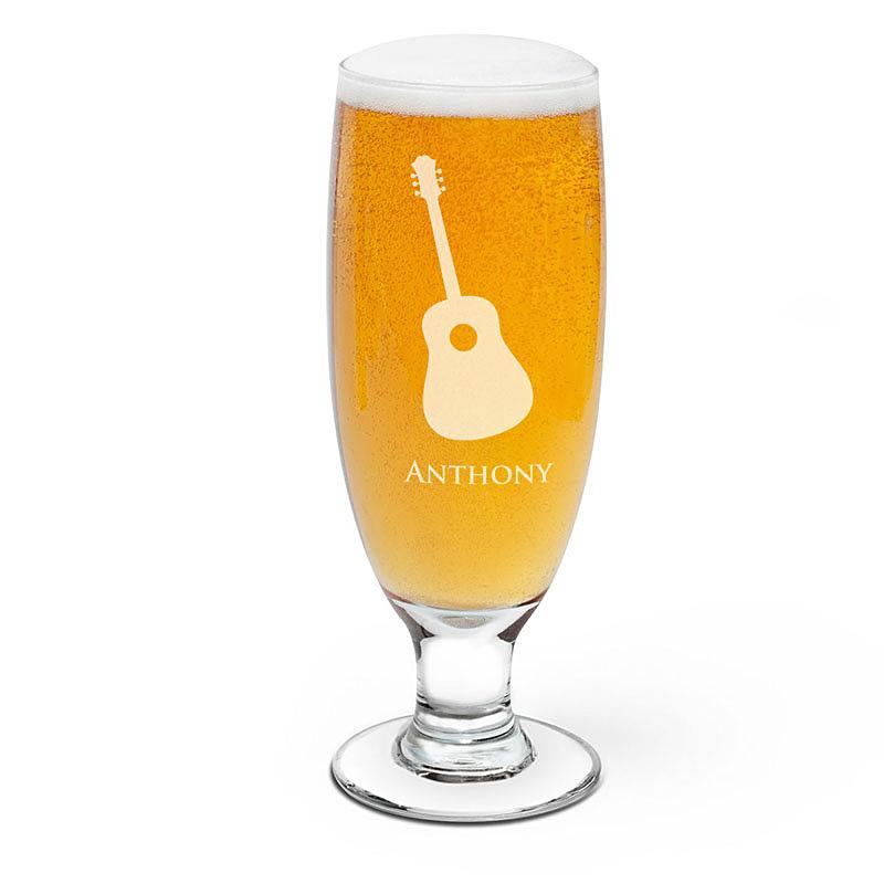Guitar Personalized Beer Glass 1-2-1 Personal Gifts