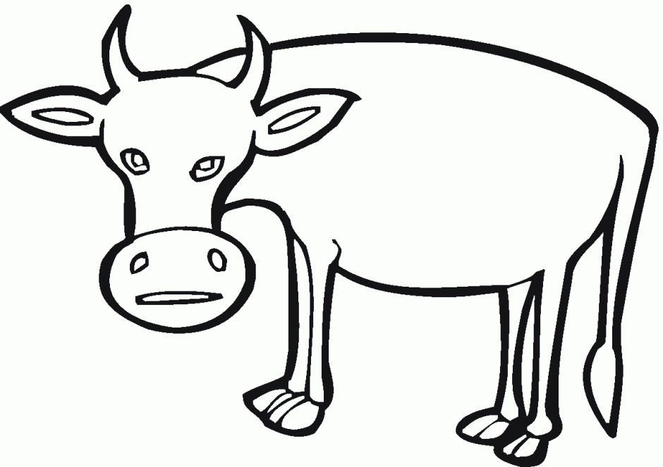 Vector Of A Cartoon Tired Cow Coloring Page Outline By Ron 209181 ...