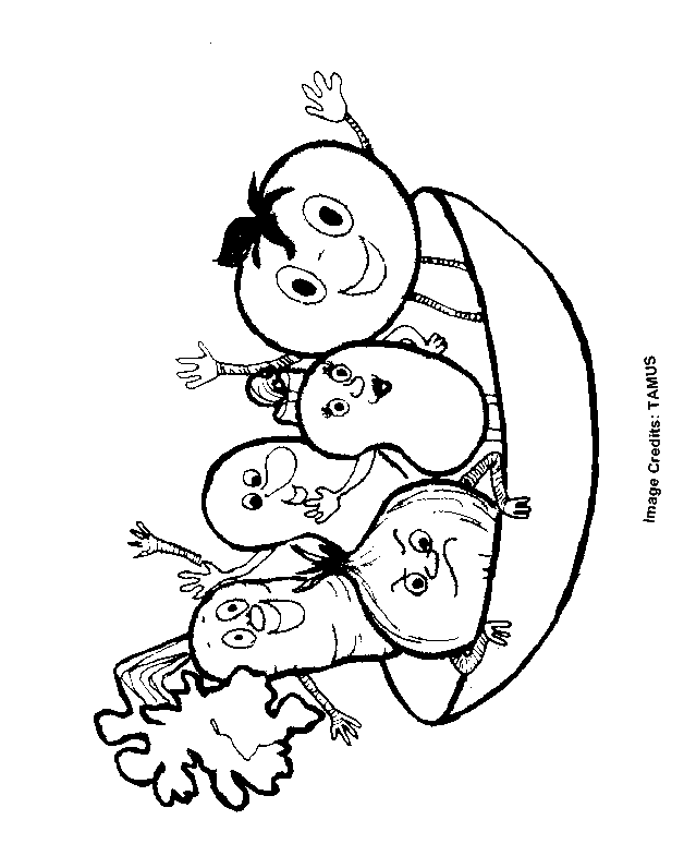 Cartoon Fruits and Vegetables - Free Coloring Pages for Kids ...