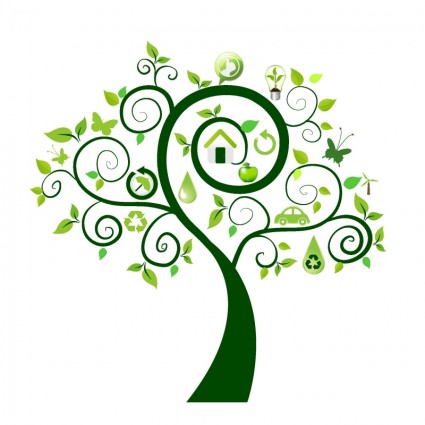 Green tree and leaf Vector plant - Free vector for free download