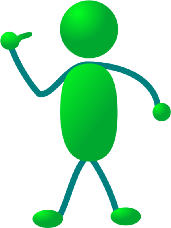 Stickman Pointing Finger to Himself - vector Clip Art