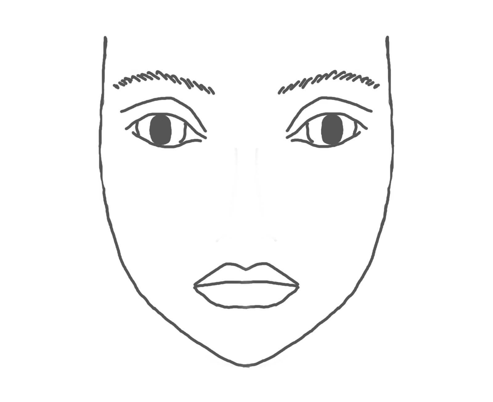 Blank Face Outline For Makeup Images & Pictures - Becuo