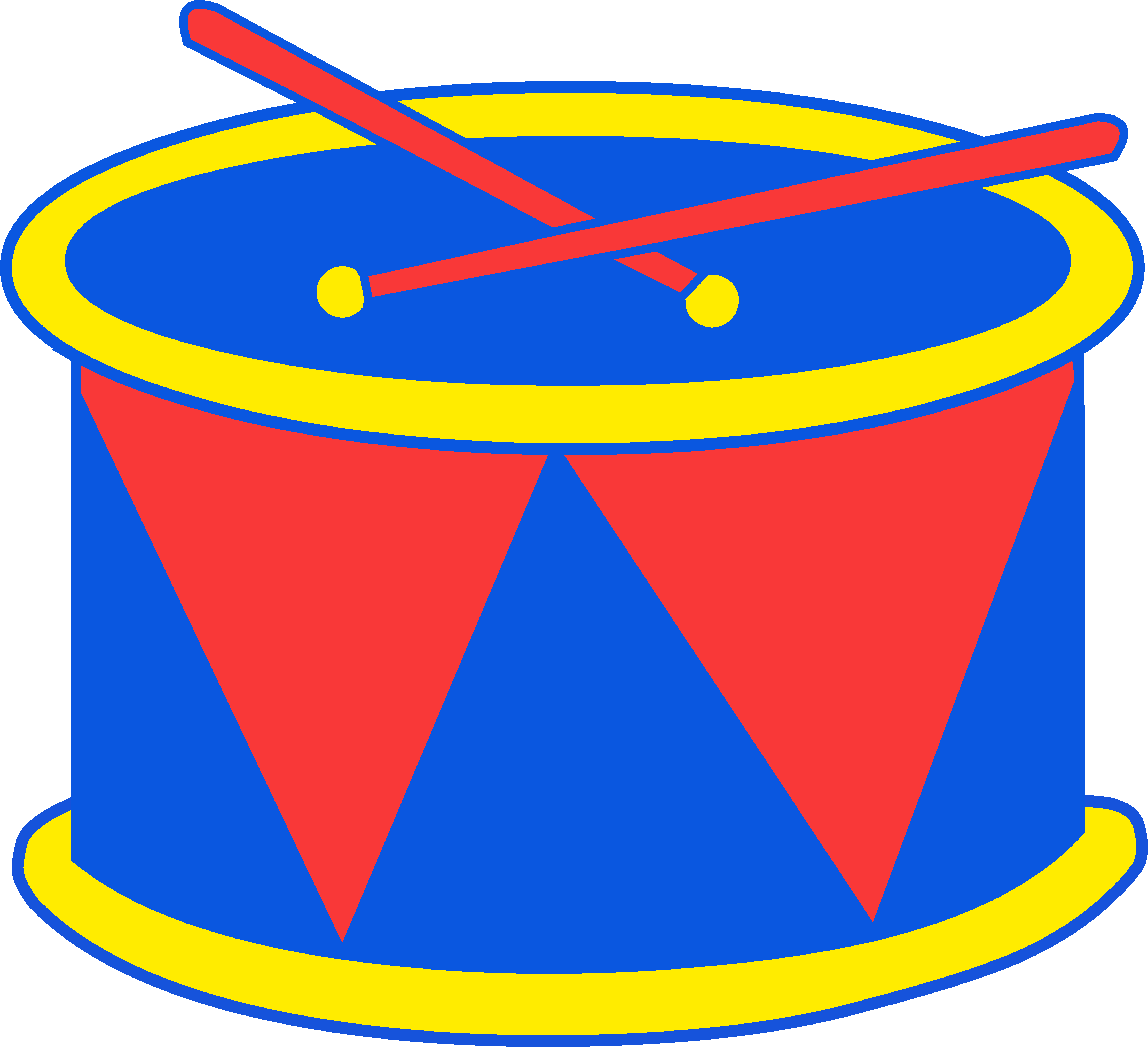 Red and Blue Marching Drum - Free Clip Art