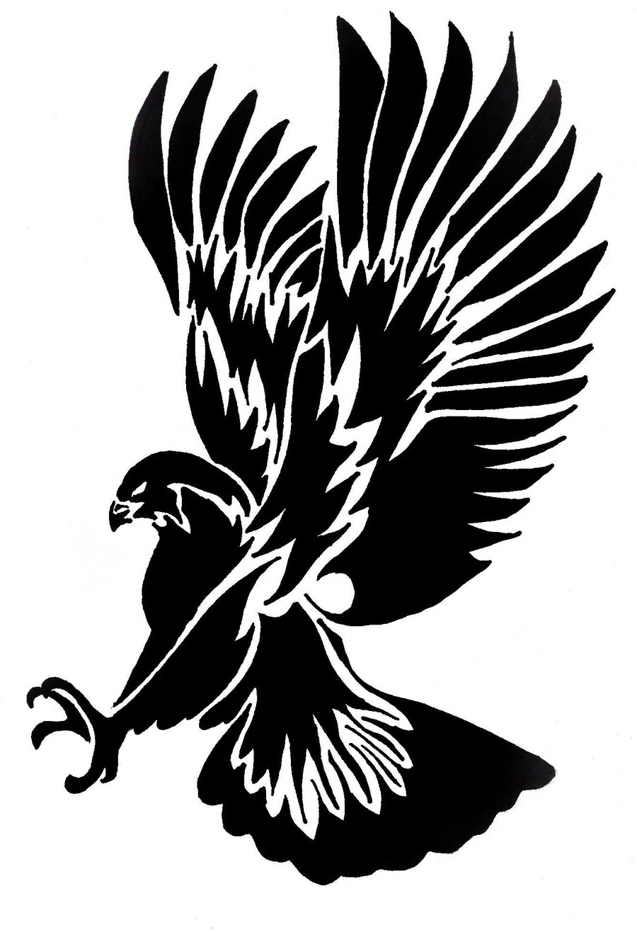 Black Tribal Hawk Tattoo Design - ClipArt Best - ClipArt Best