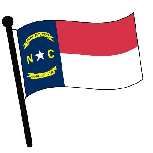 North Carolina Waving Flag Clip Art