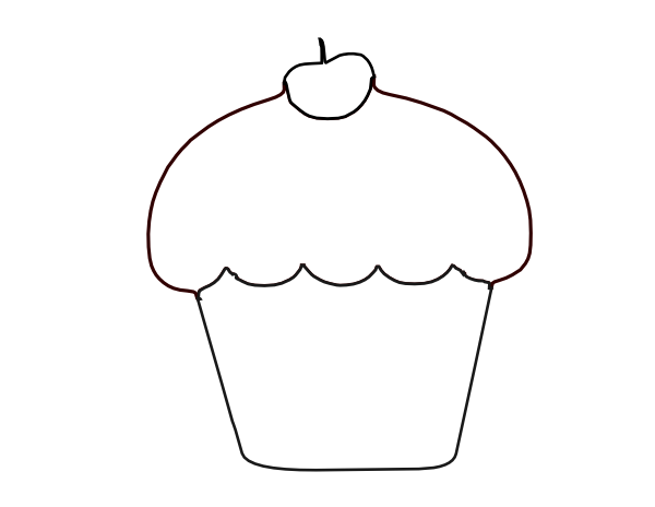 Cupcake Outline Clipart Black And White | Clipart Panda - Free ...