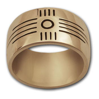 Zia Sun Symbol Ring (Lg) in 14k Gold, Moonstone-Jewelry.com
