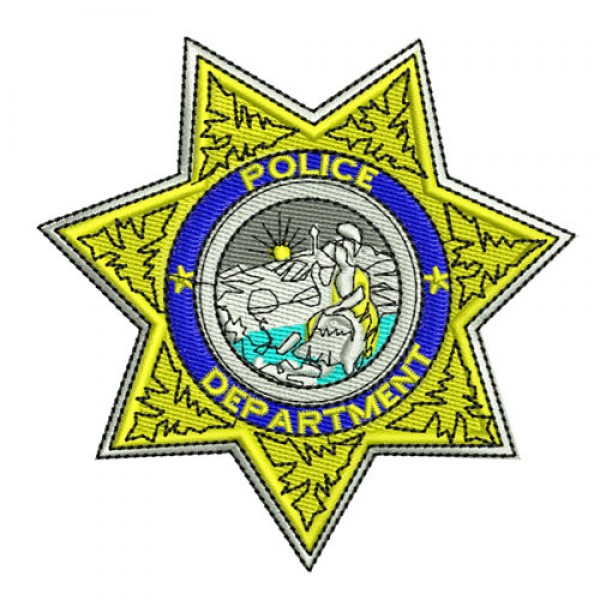 Police Department Badge Star #1 Embroidery Design