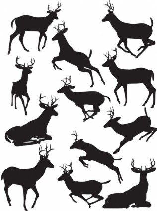 Elk black silhouette vector Vector Silhouettes - Free vector for ...