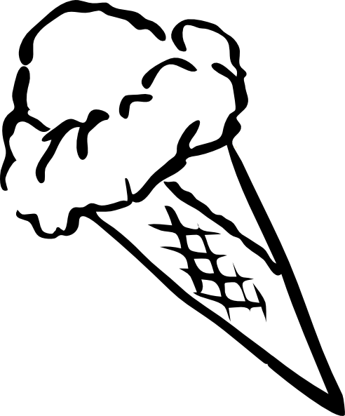 Ice Cream Clipart Black And White - Gallery