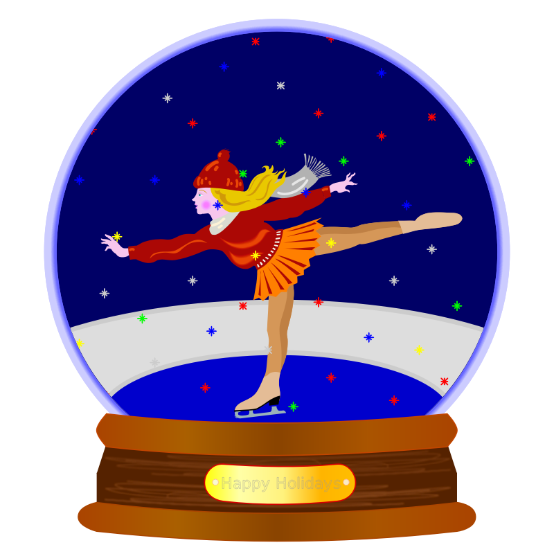 Clipart - Animated Colored Snow Globe