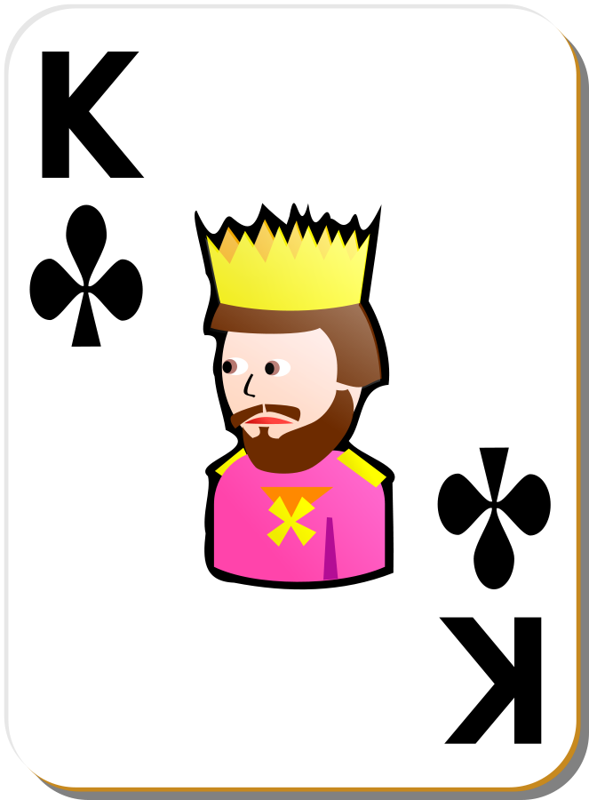 White deck: King of clubs Clipart, vector clip art online, royalty ...