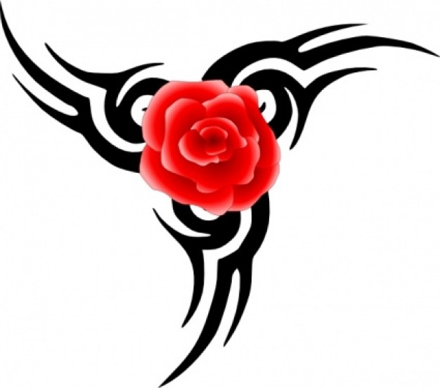Tribal Tattoo With Rose clip art Vector | Free Download