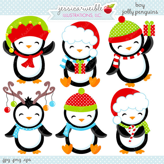Boy Jolly Penguins Cute Digital Clipart - Commercial Use OK ...