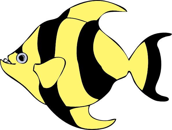 Striped Tropical Fish clip art - vector clip art online, royalty ...
