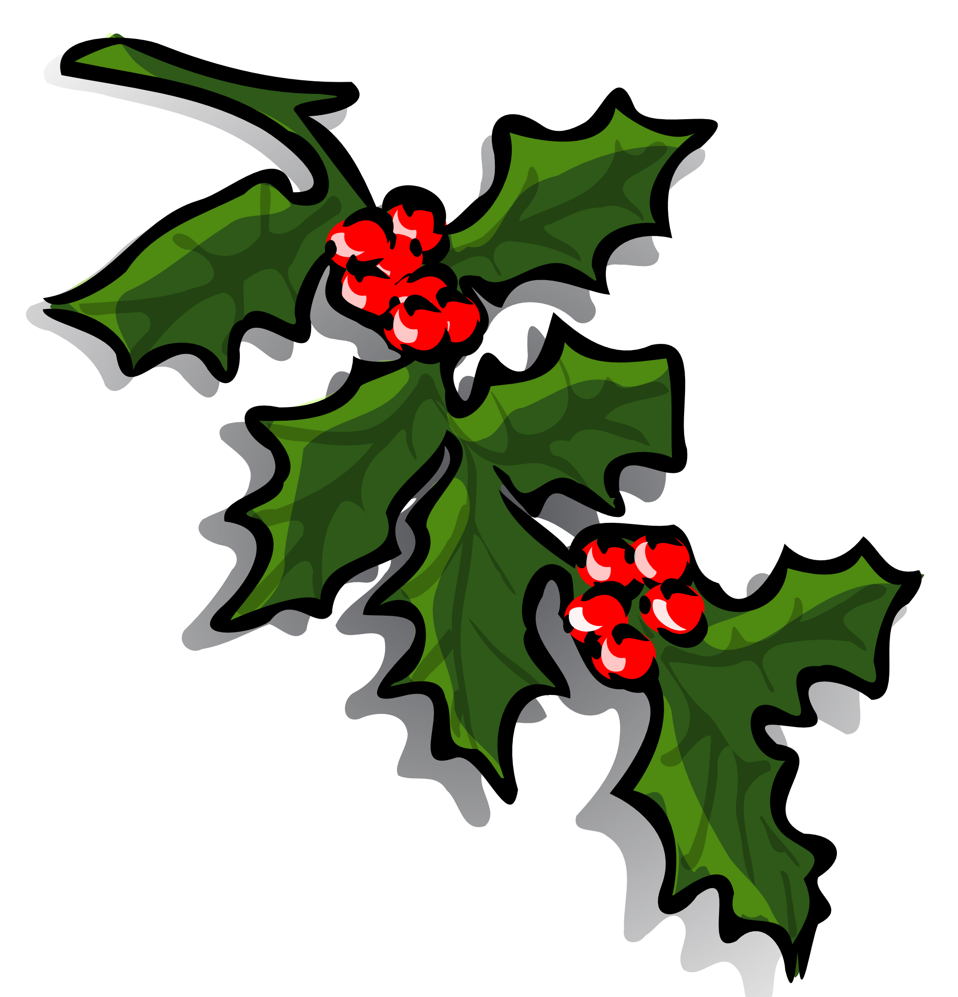 Xmas Stuff For > Christmas Bells And Holly Clipart