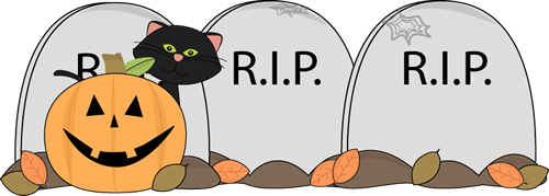Halloween Cat in Graveyard Clip Art - Halloween Cat in Graveyard Image