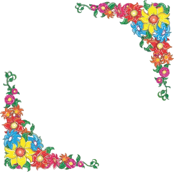 Flower Border clip art - vector clip art online, royalty free ...