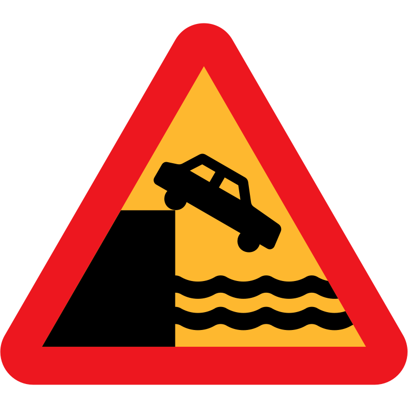 Clipart - dont drive over a cliff into the ocean