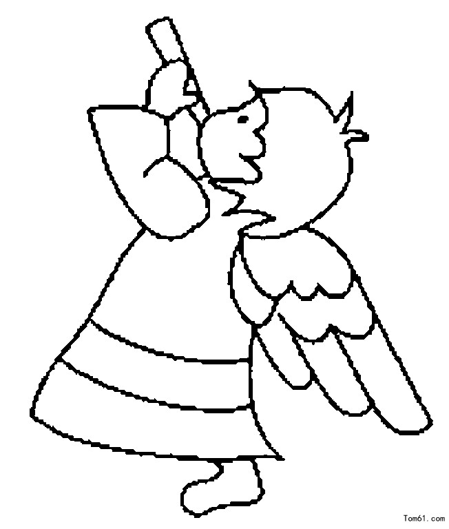 How to draw a beautiful angel 4 - Stick figure-Children's paintings