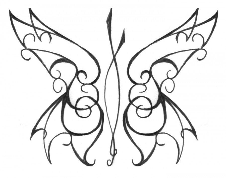 Simple Tribal Butterfly Drawings