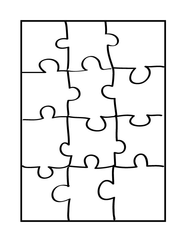 5 Piece Jigsaw Puzzle Template images