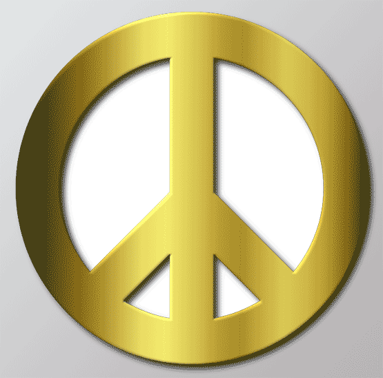 Peace Sign Gold Cool Template Themes On Your Photos
