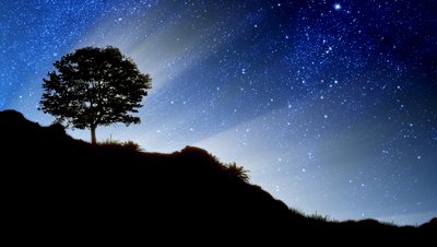 Stars Behind Silhouette Of A Hill Stock Footage Video 589834 ...