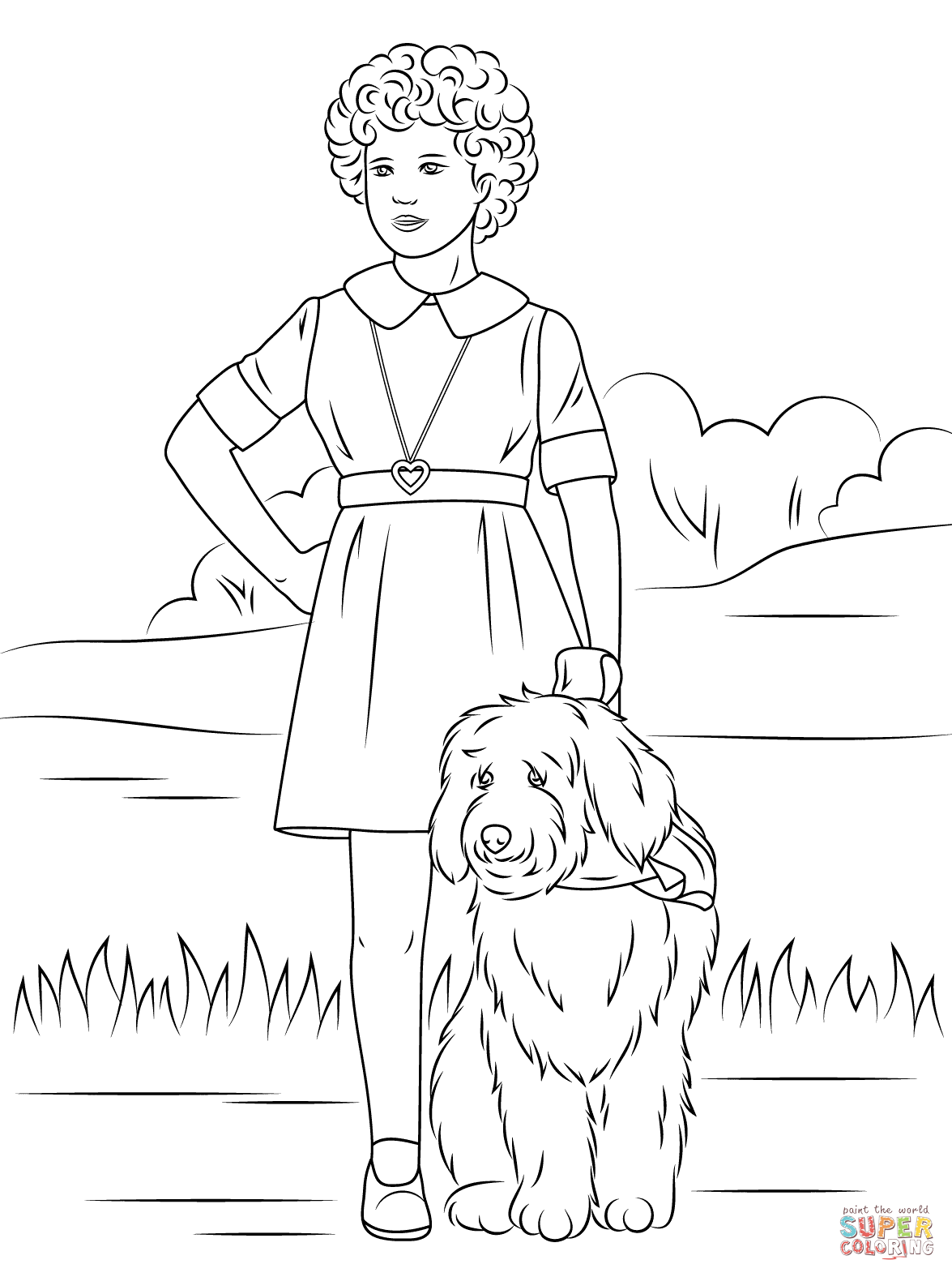 Orphan Annie with One-Lung Coloring page | Free Printable Coloring ...