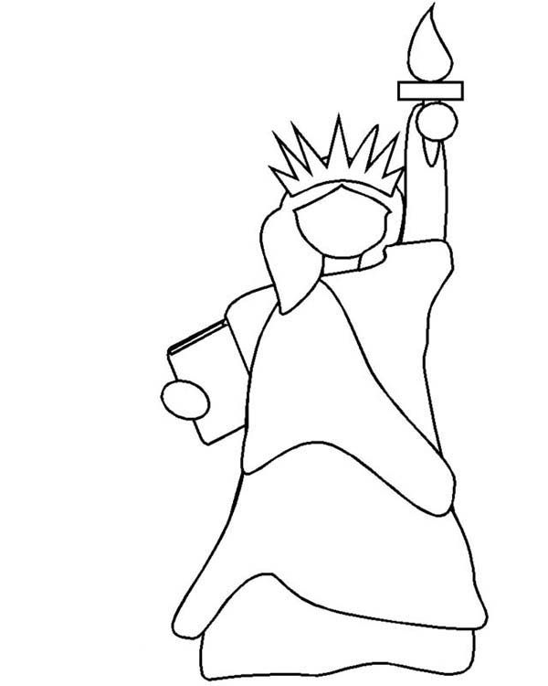 Statue of Liberty, Statue of Liberty Outline Coloring Page: Statue ...