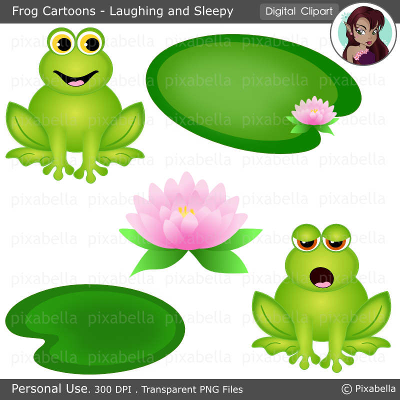 Frog Cartoons - Laughing and Sleepy - Personal Use | Pixabelle