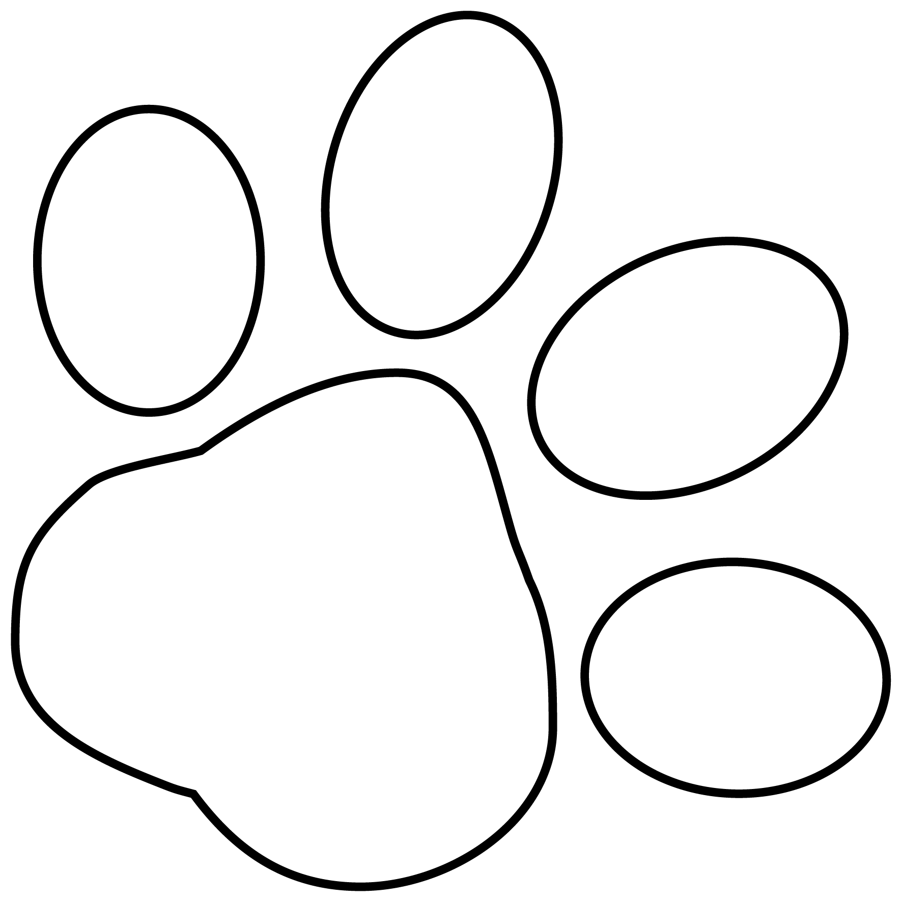 Graphic Of A Little Paw Print White Paw Print Outline Transparent