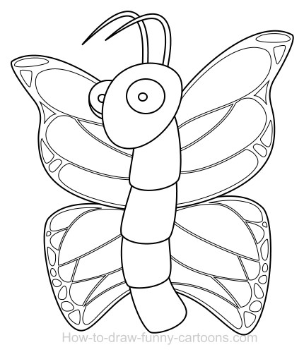 Drawing a butterfly cartoon