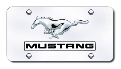 Amazon.com: Ford Mustang Logo and Name on Stainless Steel License ...