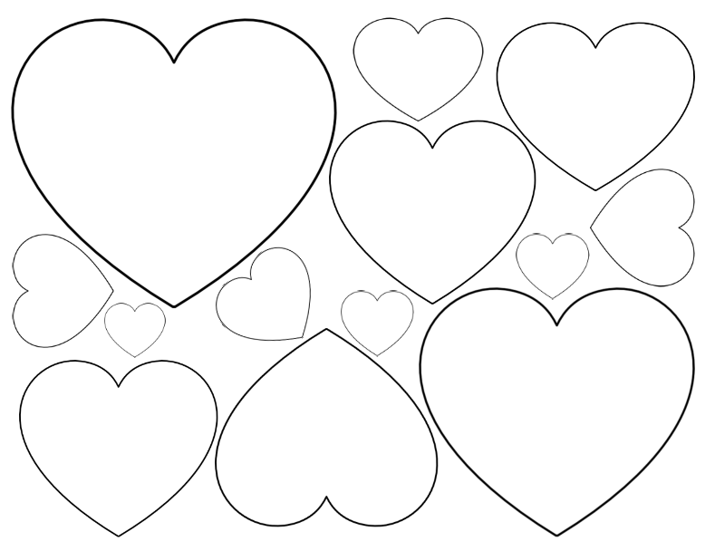 Free Printable Heart Templates – Large, Medium & Small Stencils to ...
