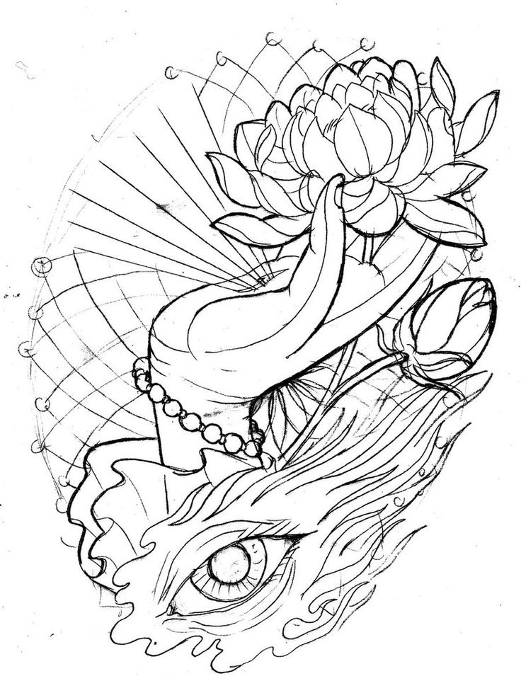 lotus drawing | Mantras | Pinterest