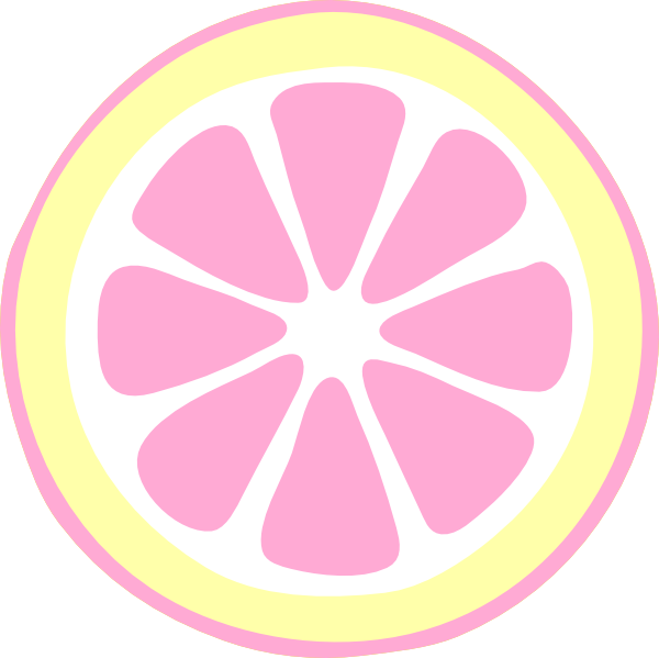 Pink Lemon Slice clip art - vector clip art online, royalty free ...